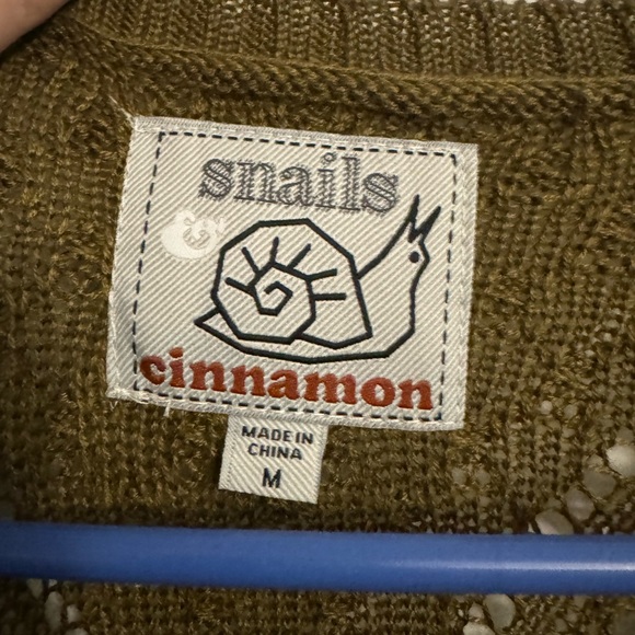 Olive green lace cardigan medium length - Picture 2 of 3